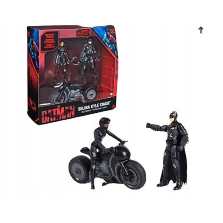 Фигурка Батман и Селина Кайл Чейс с мотоциклет, Spin Master, 10см, комплект
