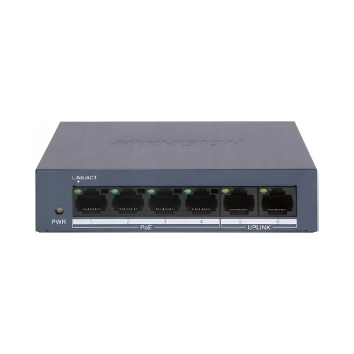 Switch Hikvision, 4x PoE, 12V, 100W, 188x46x36mm