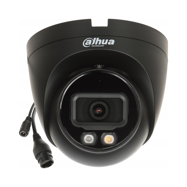 Camera IP Dahua 4Mpx, iluminare duala, neagra, cu microfon