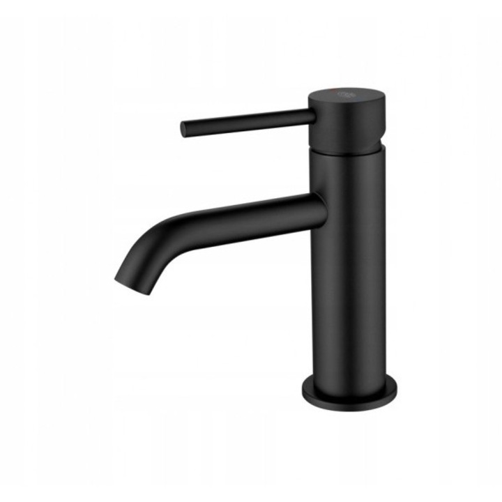 Blue Water BOSTON BOS-BUN.010 mosdó csaptelep, matt fekete, kerámia fejjel, 3/8" x 400mm, automata click-clack leeresztővel