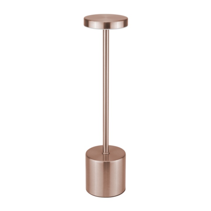 Veioza, lampa de masa reincarcabila LED pentru hotel, restaurant portabila 8xh34cm Rose Gold