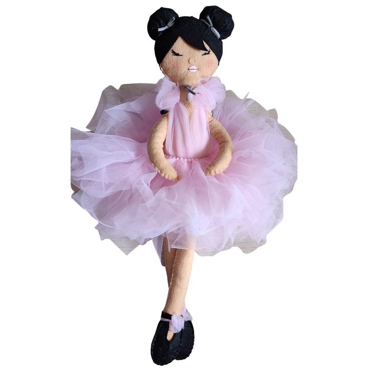 Papusa Balerina, handmade din fetru, inaltime 45 cm