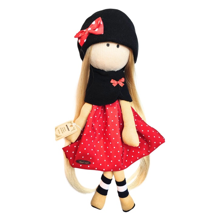 Papusa handmade LIZUCA, textila, 45 cm