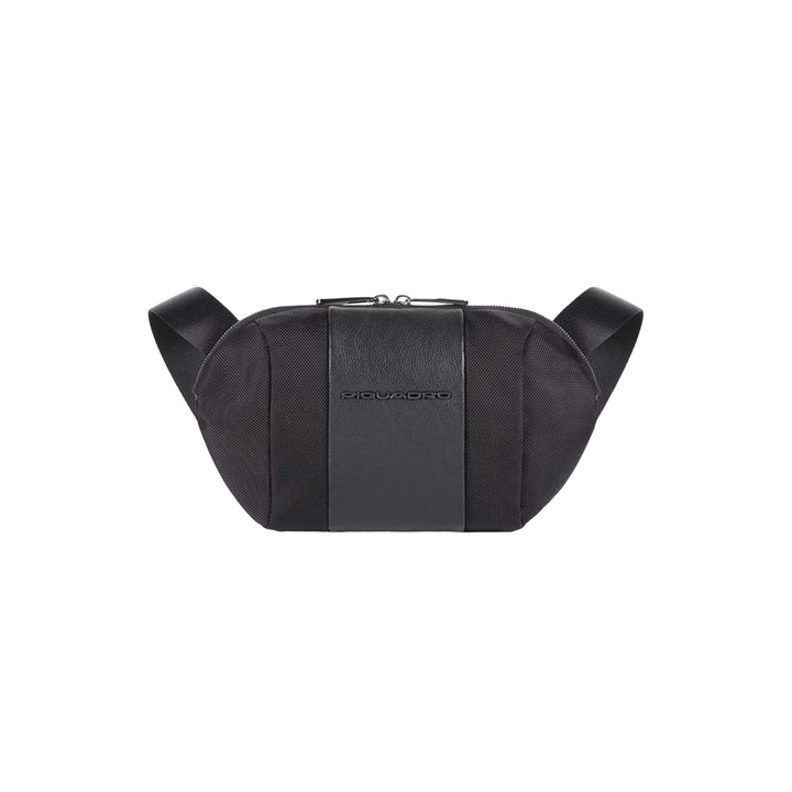 Piquadro, Bum, Textil Crossbody Táska, Fekete, CA5479BR2, 28 x 16 x 6cm, Férfiaknak