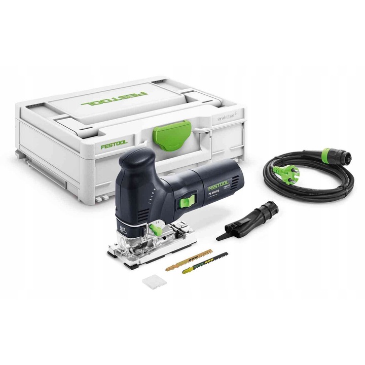 Електрически прободен трион Festool TRION PS 300 EQ-Plus, 720W, 120мм дълбочина на рязане, комплект с фин и универсален нож