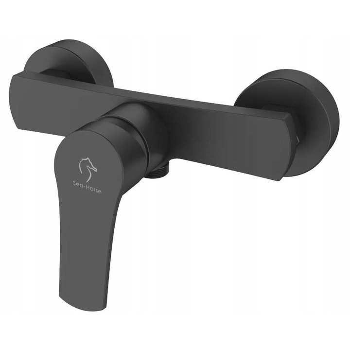 FOGO BLACK csaptelep, Sea-Horse, falra szerelhető, kerámia, fekete