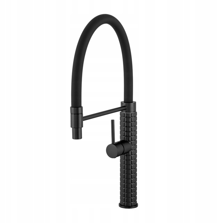 FULL PRO szaniter csaptelep, fekete, 485mm, 360°-ban forgatható kifolyóval és kettős funkcióval