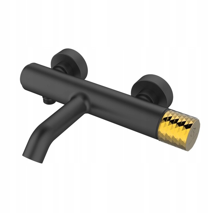 OVE BLACK GOLD csaptelep, SEA-HORSE, falra szerelhető, fekete/arany, 197mm