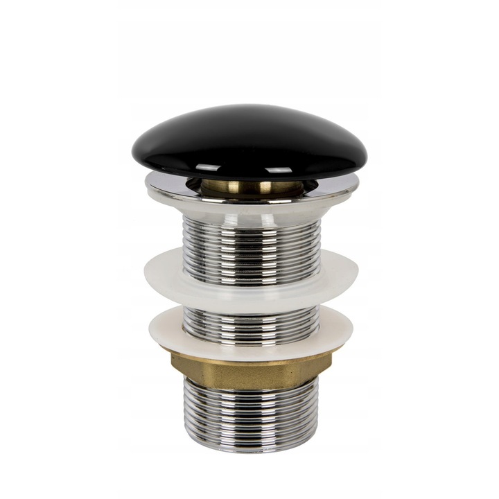 Korek pentru chiuveta Corsan, tip klik-klak, rotund, negru, standard, 40mm