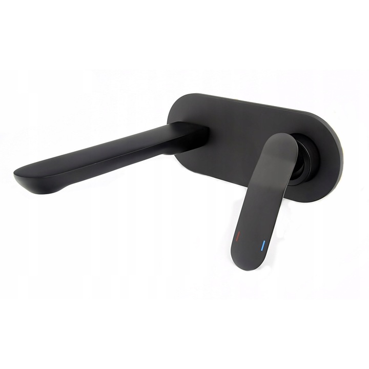 Gamma beépíthető mosdócsaptelep, fekete, 220x195mm, komplett szerelőkészlet