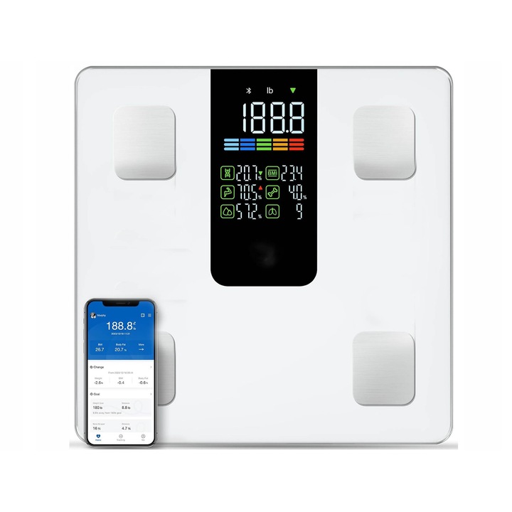 Cantar corporal analitic, 226kg, analiza corpului, conectivitate BT, set