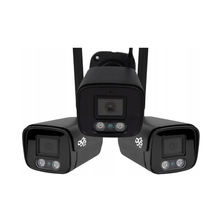 Комплект WiFi камери за наблюдение DVS, 4 безжични камери 5Mpx, черен, 1TB