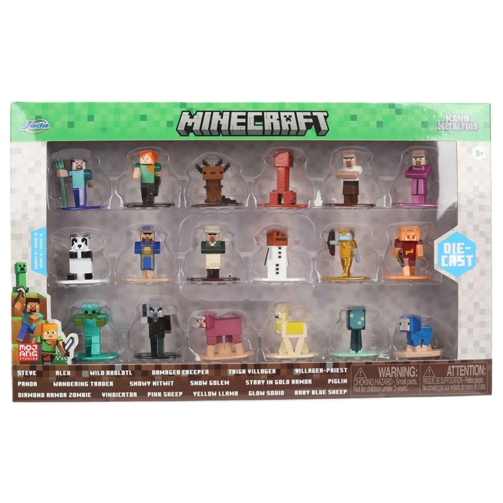 Set figurine Minecraft, Jada, 18 piese, multicolor