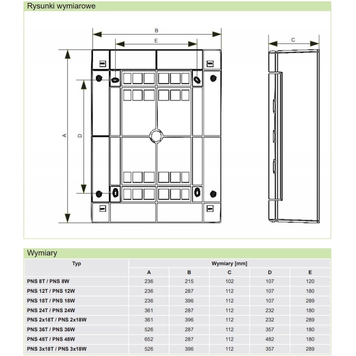 Poly Metalic Modules Cabinet metalic NOARK PNS 1x8, 8 module, usi transparente, gri deschis ...