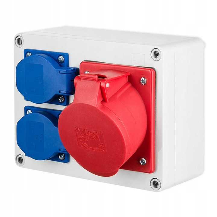 Elektromos elosztódobozok, Elektro-Plast, RS-3 erdészeti doboz, IP44, 16A, 1x400V/2x230V, 175x150x135mm, világosszürke