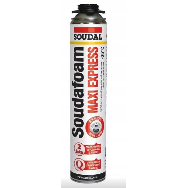 SOUDAL MAXI EXPRESS szerelőhab, 12 tubusos készlet, -25C, 870ml, hő- és hangszigetelés, nedvességálló, többszínű
