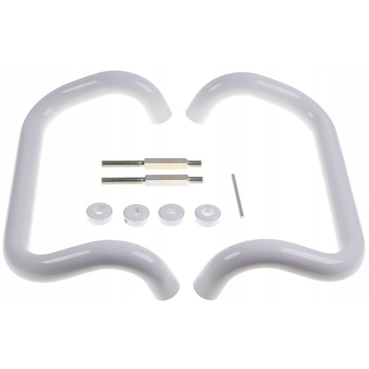 Maner dublu aluminiu 300mm, alb, set montaj pentru profile 40x80mm