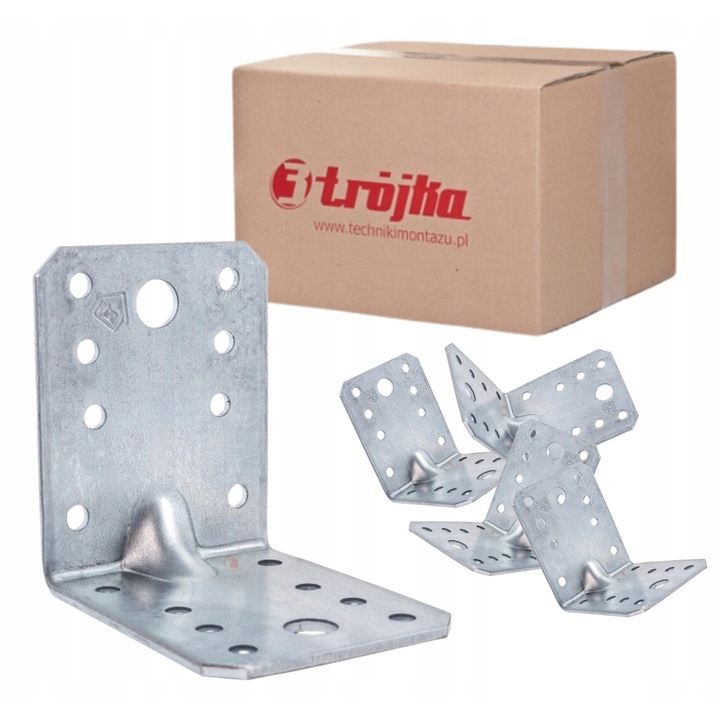 Set 50 bucati Katownik Ciesielski 70x70x55mm, otel zincat, Trojka