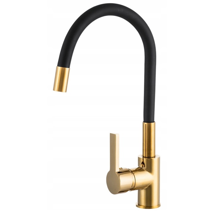 Санитарен смесител Flex, Gamma, черен, с гъвкав чучур, максимална височина 54 см, включен монтажен комплект