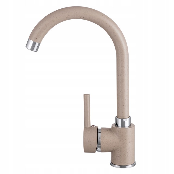 Кухненски смесител Gamma, модел Deco, въртящ се чучур, бежов цвят, 325 мм