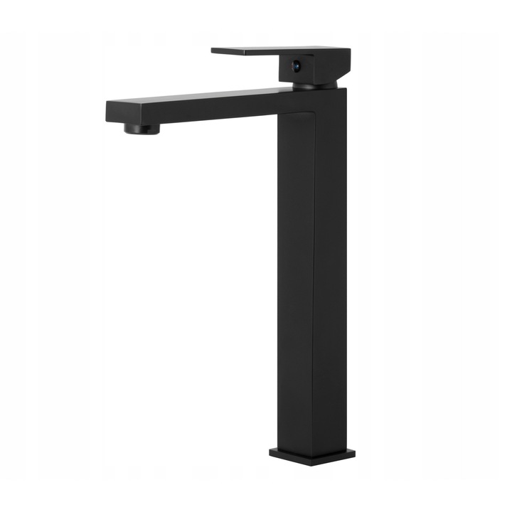 Смесител за мивка Corsan Ango, черен, 29,5 см, материал: месинг и стомана, система Eco Saving, Anti Wipe