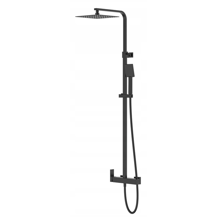 Coloana de dus Corsan Ango, set cu deschidere reglabila, neagra, 105x174cm