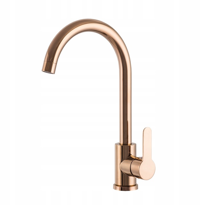 Кухненски смесител DECO, розово злато, височина 325 мм, въртящ се чучур на 360°