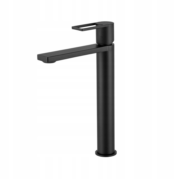Смесител за мивка SIMBA, висок, черен, 312 мм, включен монтажен комплект