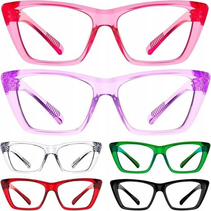 Ochelari de vedere, set 6 perechi, +1,75Di, kocie ochi, usori