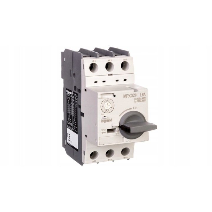 Dispozitiv de siguranta electrica, Legrand, intrerupator motor 3P 0,75kW, 1-1,6A, dimensiuni 45x94x99.6mm, IP20