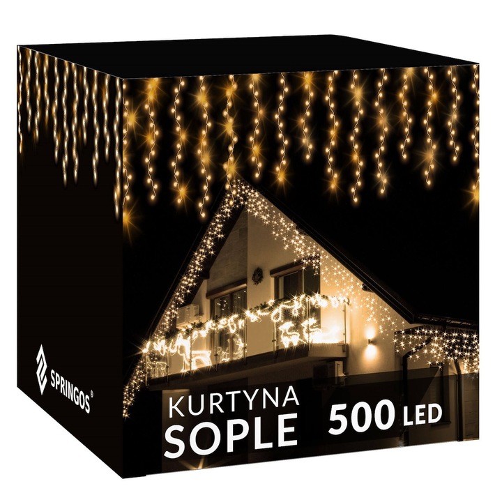 Комплект 3x Sople LED 1500, 500 диода, топло бяло, 22,5м, функция памет, IP44