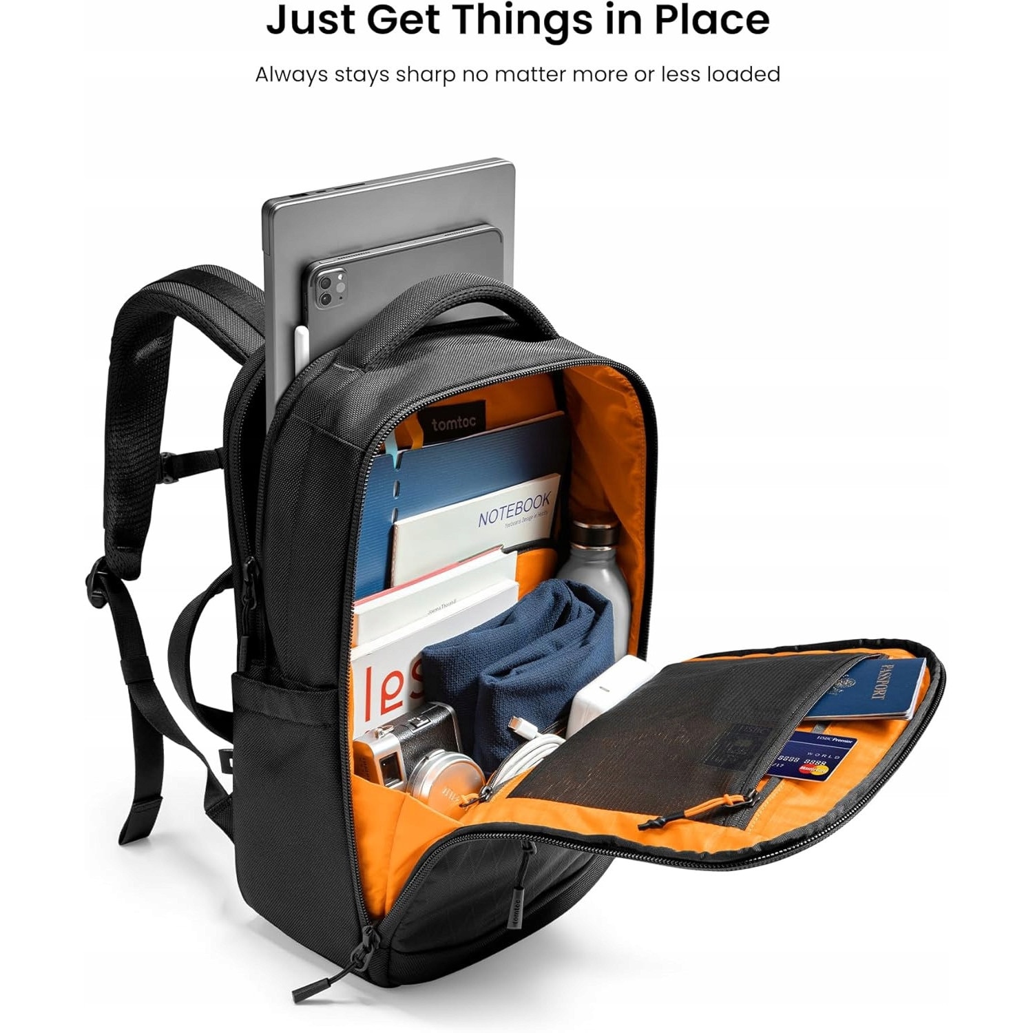 Plecak X-pac Techpack T64, negru, pentru laptop 15,6"/16", capacitate 20-28L, rezistent la apa