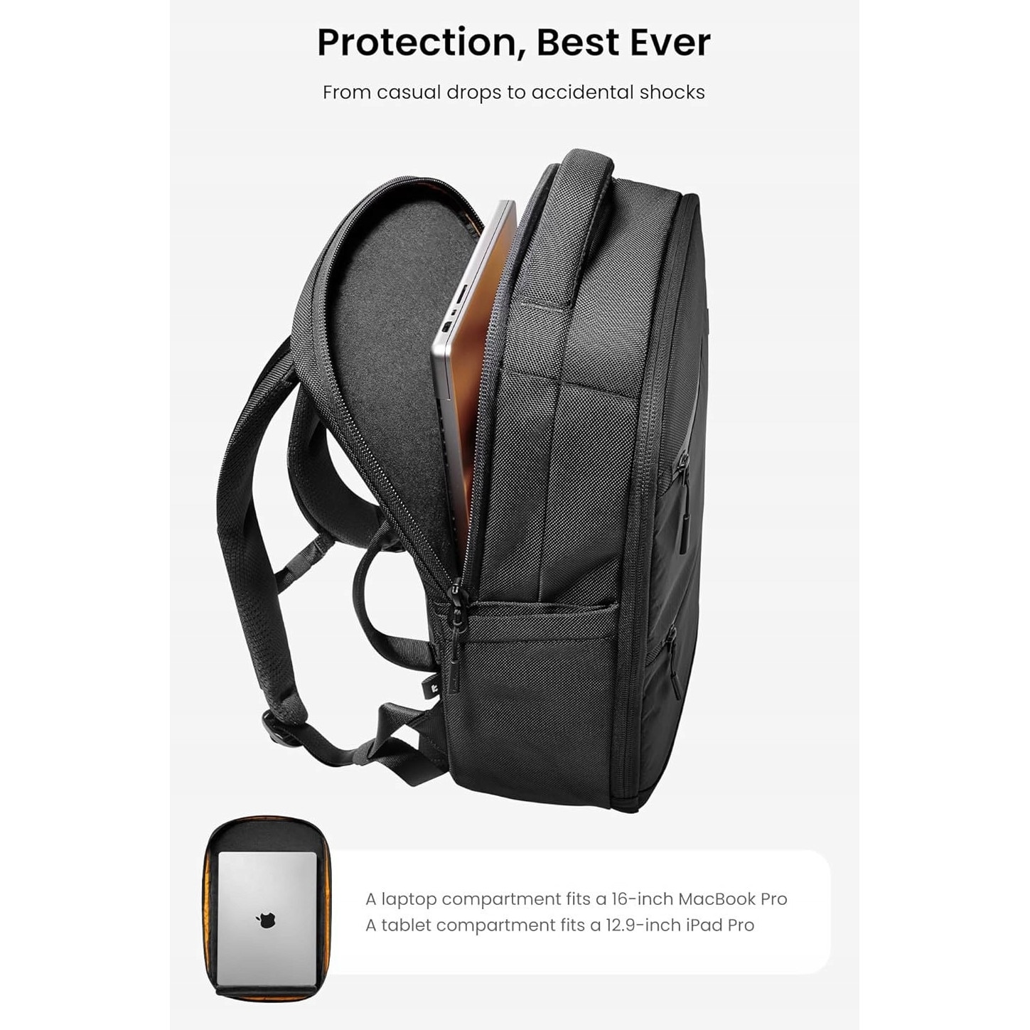 Plecak X-pac Techpack T64, negru, pentru laptop 15,6"/16", capacitate 20-28L, rezistent la apa