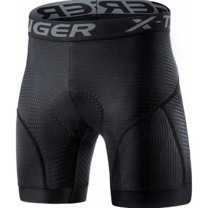 Pantaloni scurti de ciclism X-Tiger, cu insertie de gel 5D, uscare rapida, negru, 3XL INTL