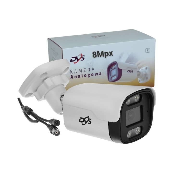 Camera de supraveghere analogica DVS 8Mpx, tuba alba, rezolutie 4K, vizibilitate nocturna 25m, IP66, 2.8mm