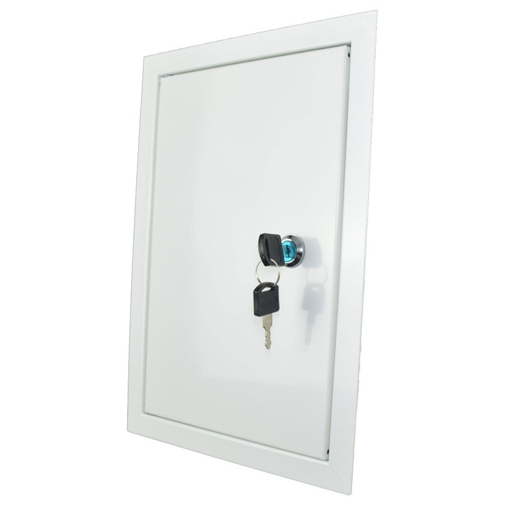 Usa de inspectie metalica cu cheie, Vents, 15x30 cm, cu zavor, albe