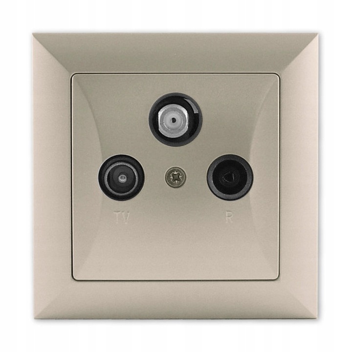 Priza antena, RTV-SAT, Timex-Elektro, seria Opal, 81x81mm, montaj in pusca O60