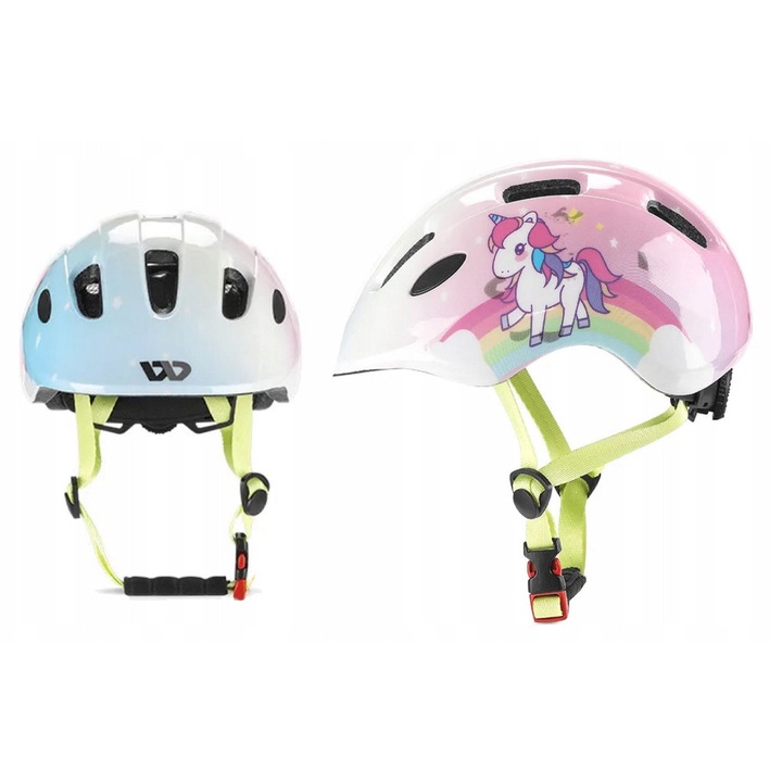 West Biking gyerek védősisak, Unicorn modell, 12 szellőzőnyílás, 47-52cm, szett