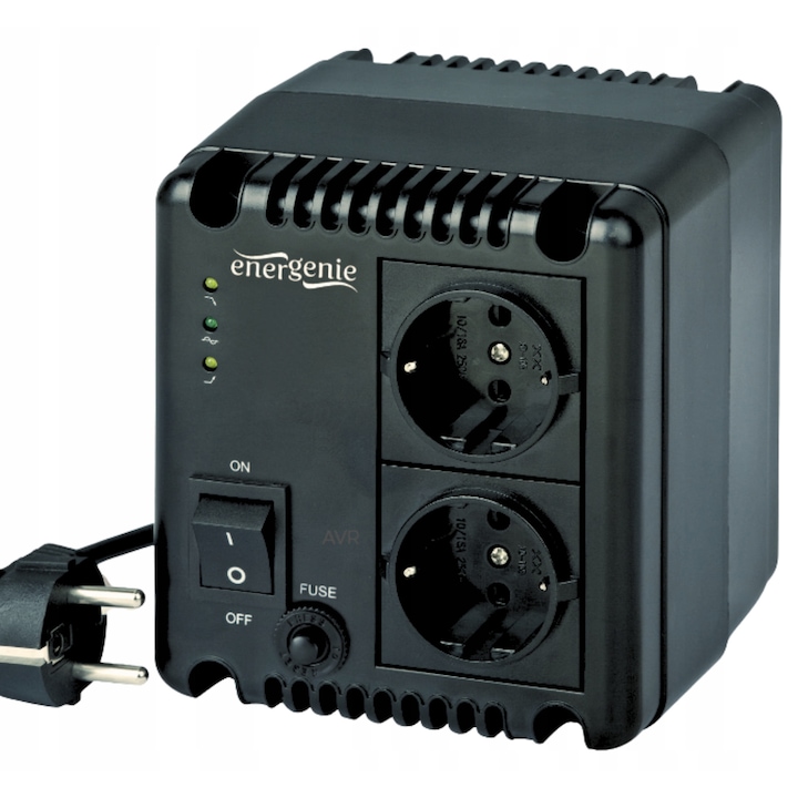 Stabilizator de tensiune Gembird EG-AVR-1001, 1000VA, 600W, 140-270V, sinusoida curata, 130x140x123mm