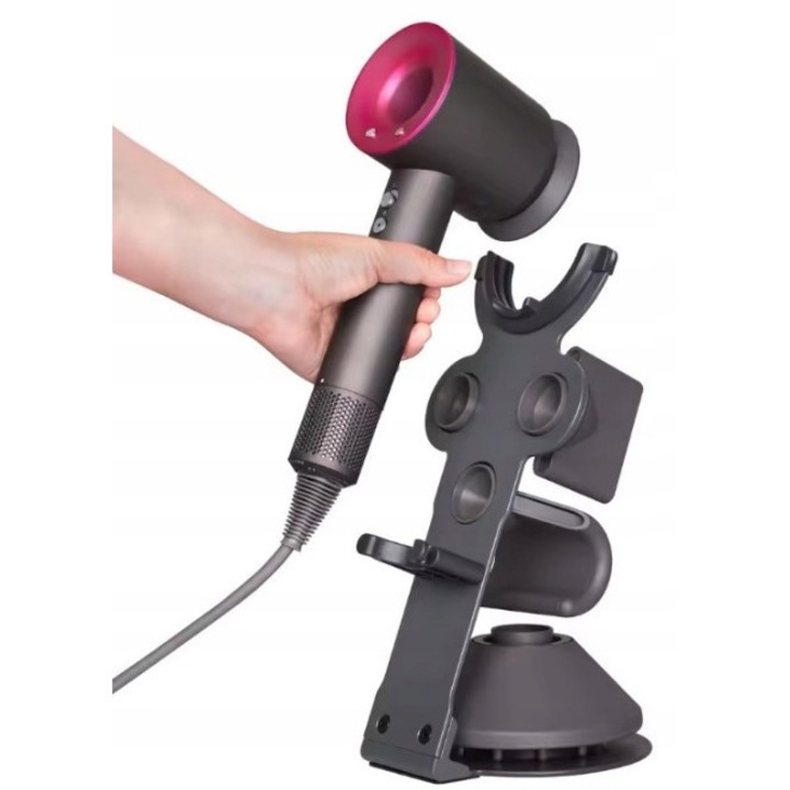 Suport pentru uscator de par Dyson Supersonic, negru, 27,5x15cm, cu loc pentru difuzor si organizator de cablu, M IMPORT