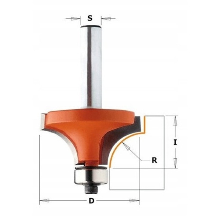 Frez zaokraglajacy CMT, R=3mm, 8,7x12,7mm, O6mm, pentru obcinanie okleiny
