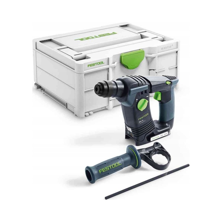Rotopercutor Acumulator FESTOOL BHC 18-Basic, 18V, 2,5 kg, cu sistem de aspirare Bluetooth, 280x88x237mm, negru