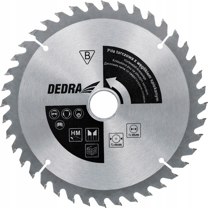 Pila circulara Dedra 190x30mm 40 dinti wolfram pentru lemn