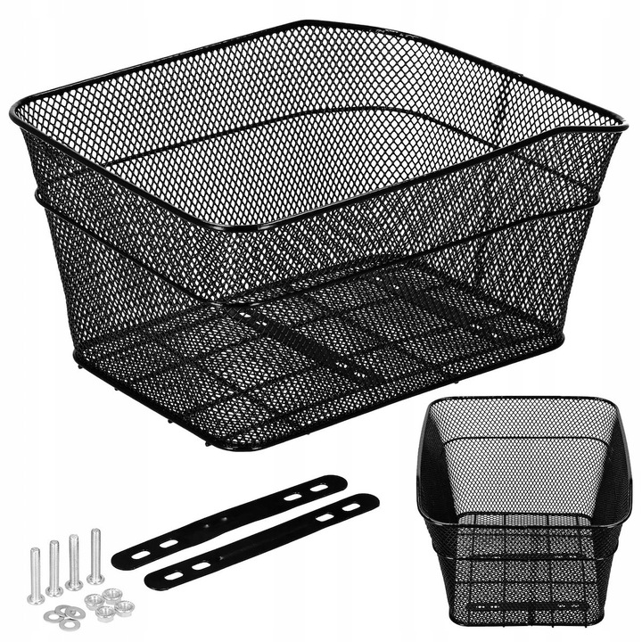 Cos de bicicleta Springos, negru, 39,5x30x20cm