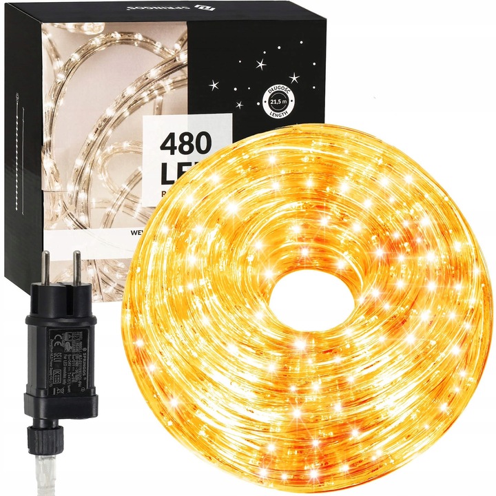 Светещ венец Springos, 480 LED, топло бяло, захранване от мрежата