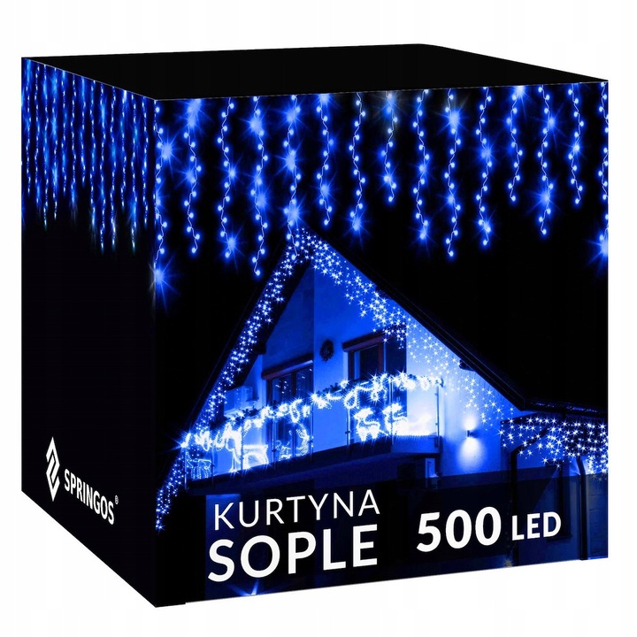 Комплект 3x SOPLE 500 LED, Springos, 20м, бял, IP44, 8 режима на осветление, функция памет
