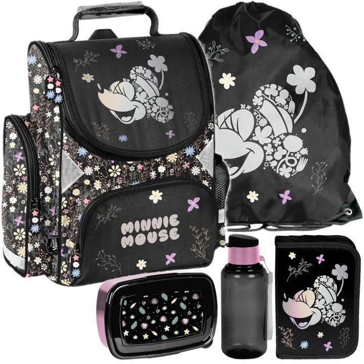 Ghiozdan scolar pentru fetite Paso Myszka Minnie, set, 36x28x15cm, multicolor