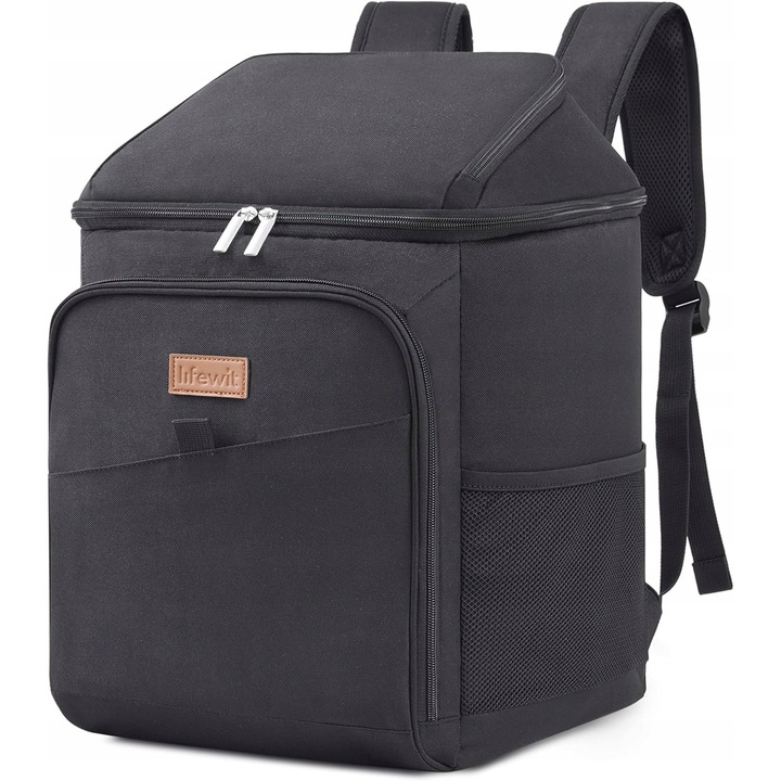 Rucsac termic Lifewit 26L, izolat, impermeabil, negru, 32x25x39,9cm