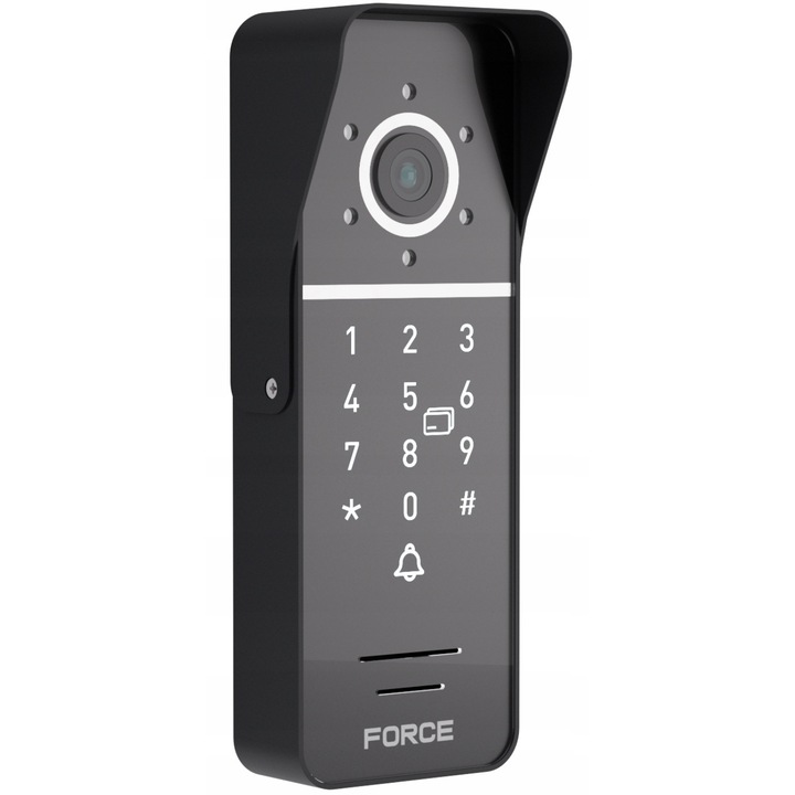 Video interfon Force Prima MT-7"W-4W, set cu monitor tactil 7", camera FULL HD 1080p, detectie miscare, alb