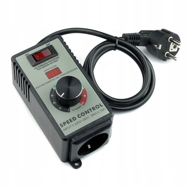 Regulator de putere 2400W, Elektroweb, 230V, cu display, 120x65x55mm, negru/gri